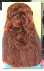 half up with outter layers curled 