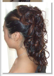long curly pony tail look hairstyle
